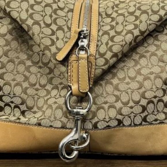 P1993-Holiday/Travel Special Coach Canvas/Leather Voyager Weekender with Strap - Picture 8 of 11